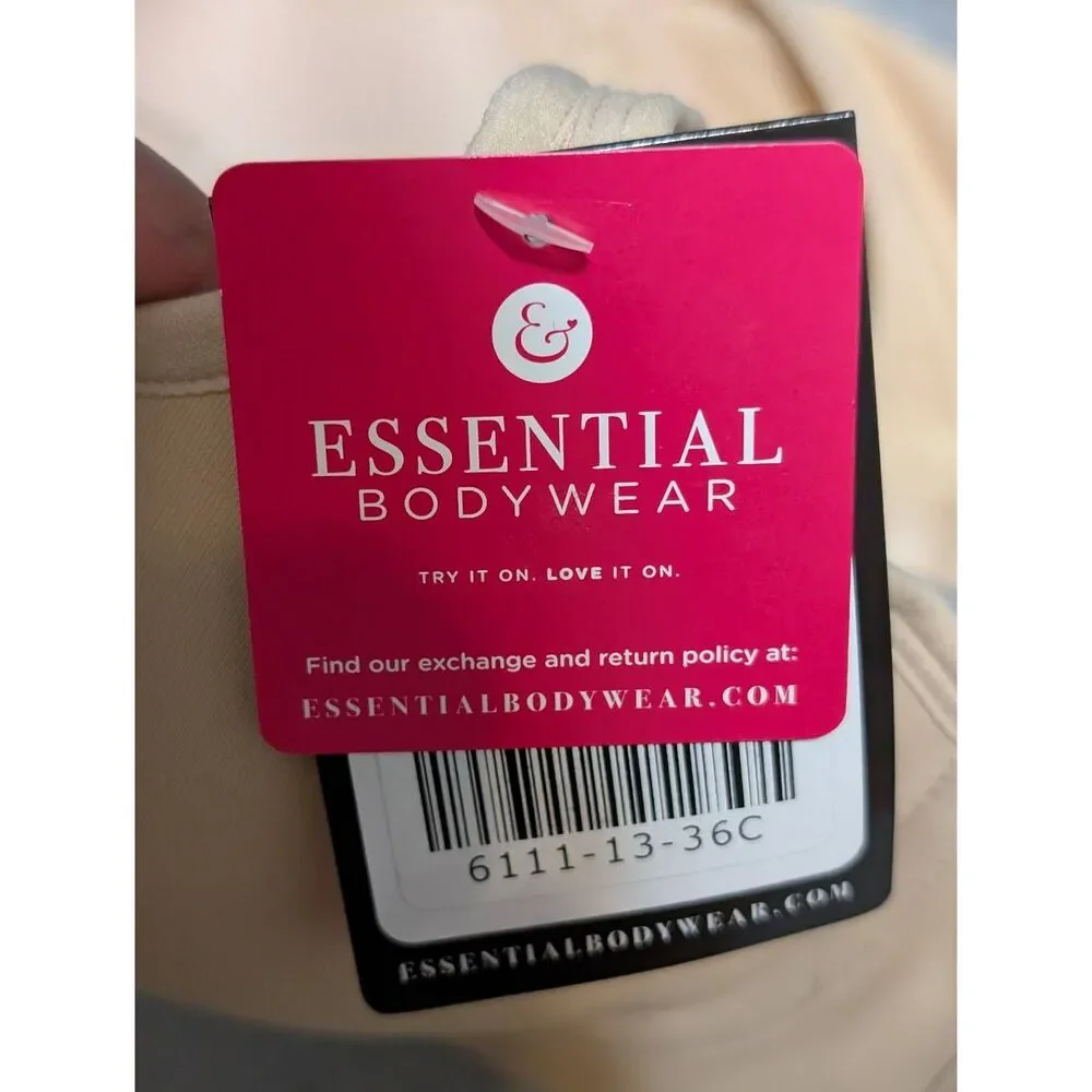 NWT Essential Bodywear Abbie Size 36C Back Smoothing Tshirt Bra Nude 6111